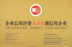 对外承包工程信用AAA证书（2017-2020）